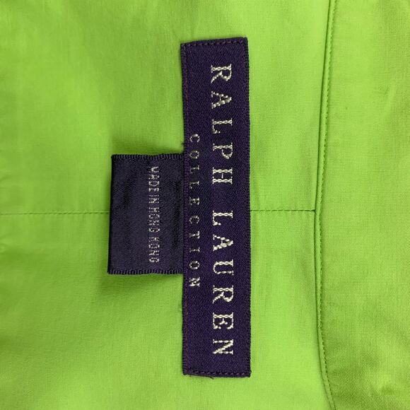 RALPH LAUREN Collection Size 8 Chartreuse Cotton French Cuff Shirt - Picture 5 of 5